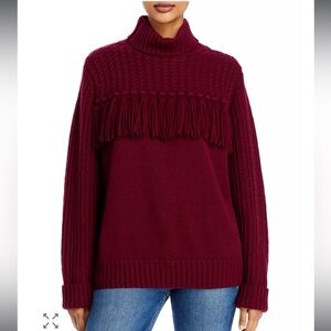 Jason Wu Marino Wool Fringe Turtleneck Sweater